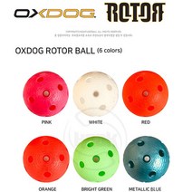 OXDOG 플로어볼공 ROTOR Ball 5개 1세트 (초중고 대회 공인구), 그린