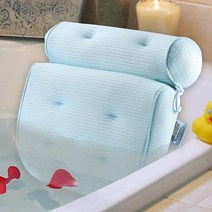 Idle Hippo 목욕 베개 텐셀 스파 욕조 목 및 등 지지를 위한 울트라 소프트 빠른 건조 머리 받침대 욕조용 세탁기 세탁 라이트 블루 283763