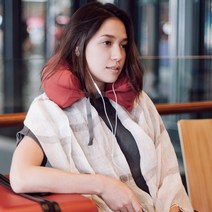 하모니 여행용 목쿠션 목베개 휴대용 차량용, 블랙