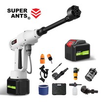 미국 SUPERANTS 무선 고압세척기 세차기 충전식 휴대용 3단 압력조절 물분사량 1분 6L, 프리미엄 배터리 1개 풀세트