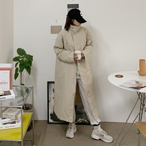 애플망고샵 빅사이즈 오버핏 싱글 후드 야상점퍼 여성 사파리