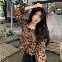 투투 레오파드 블라우스 호피 탑