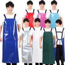어깨 양면방수 앞치마 김장 작업 수산 시장 횟집 AV87, AV87 흰색