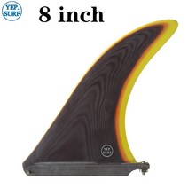 서핑 롱 보드 핀 유리 섬유 7/8/9/10.25/11 길이 YEP. 화이트/블루/블랙/브라운/그린 컬러 8, Brown 8 inch