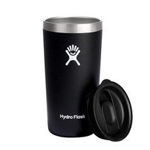 HydroFlask 올 어라운드 텀블러 루파인 12온스 442670, 16 Oz Black Lid_Black, Black_16 Oz Black Lid