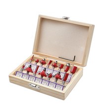 나무 루터날 모따는 트리머 비트 15pcs+목재 케이스