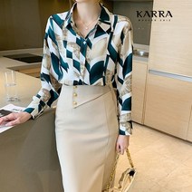 카라 KARRA 77까지 유니크배색블라우스 KB3SBL088C