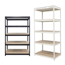 피피랙 5단 W1000 무볼트조립 철제 선반, 블랙 가로1000x깊이600x높이1800