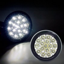 원형 LED테일램프 화이트 데루등 보조데루등 후진등 자동차후미등 덤프차 주차보조등, 12V용