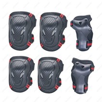 남녀 두꺼운 인라인 보호대 스케이트보드 라이딩 스케이트 클라이밍 성인 팔꿈치 보호대 무릎 보호대6종 세트, 색깔1, 옵션1