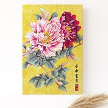 모란꽃 목단꽃 돈들어오는 그림 한국화 캔버스액자 집들이선물, 14. 장명부귀목단