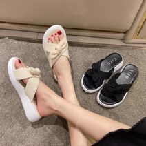 통굽 슬리퍼 키높이 미용실 오피스실 선생님 교사 회사 집 내부 리본, 235