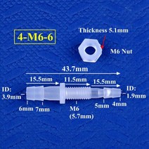 정원 용품 육각 너트 M6 M10 3 8mm PP 파고다 다이렉트 커넥터 수족관 탱크 에어 펌프 어댑터 관개 시스템 호스 조인트 5 200 개, [03] 50 Pieces, [03] 4-M6-6