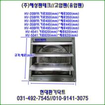 (주)혜성팬테크/고압팬/유압팬/HV-35BFR/가로445*세로445/(셔터포함), HV-40BFR(셔터포함)