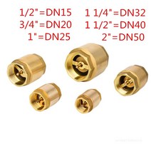 유압밸브 1pcs DN15 DN20 DN25 DN32 DN40 DN50 황동 스레드 인라인 스프링 체크 밸브 물 제어 워터 펌프, [04] 3/4