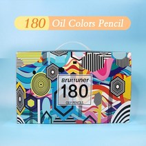 색연필화 연필화 Brutfuner 1248120160260colors 오일 우드 컬러 연필 수채화 연필 스케치 드로잉 연필 그림 미술 용품 ​​세트, 180가지 오일 컬러