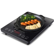 1구 인덕션 Amzchef 밥솥 2000W 쿡탑 온도 조절 전원 핫 플레이트 SK-CB16, 02 EU-Black