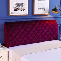 침대 프레임 헤드보드 편백나무 저상형 깔판 호텔형 침대헤드 제작 두꺼운 플러시 퀼트 킹, 폭100×높이65cm, 자주색