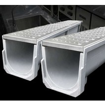 흄관 빗물 거터 수지 주방 공사 U자형 배수 공사 스틸, 폭 15* 높이 20* 길이 100cm