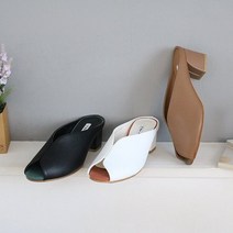 에즈아이 천연소가죽 오픈토 샌들 5cm - 3col