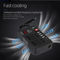 JG 차량인버터 도란스 자동차 인버터 DC12V 220V 순수 사인파 볼트 전원 300W 전압 변환기 콘센트 4 USB, 한개옵션0