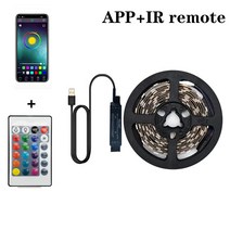 전기 RGB 5050 LED Strip Light 5V USB Bluetooth IR remote pFlexible Diode Suitable For Living Room De, 02 1m, 01 Bluetooth IR