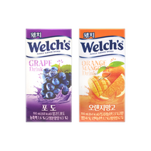 웰치스 드링크 190ml 포도 12팩+오렌지망고 12팩 총24팩, 단품, 단품