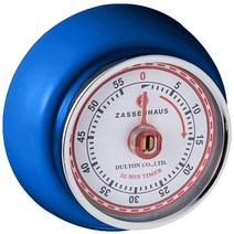 자센하우스 마그네틱 레트로 60분 주방 타이머 7.0cm(2.75인치) 하늘색, Royal Blue