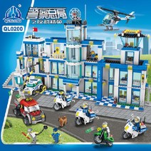 중국 레고 호환 블록 시티 경찰서 교도소 이동 경찰트럭 본부 60141 60270, 경찰청