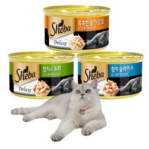 고양이 간식 쉬바캔 참치슬라이스 촉촉한 닭가슴살 참치와 도미와 그레이비소스 85g 고양이 습식사료 고양이 캔 3종, 6개, 참치와 도미 그레이비 소스