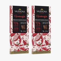 Valrhona Guanaja 70% Cacao Dark Chocolate Noir 발로나 과나하 70% 다크 초콜릿 누아르 70g(2.46oz) 2팩, 2개, 70g