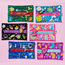 향기나는 왕지퍼 파우치, Graffiti Black, 1개