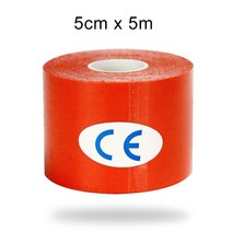 WorthWhile Kinesiology Tape 운동 회복 탄성 테이프 Kneepad 근육 통증 릴리프 무릎 패드 체육관 피트니스 붕대 지원, 04 5X500 Orange