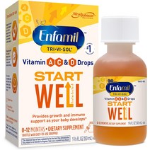 Enfamil 산전 및 유아 비타민 TriViSol A C D 유아용 멀티 드롭 성장 건강 지원 50 mL 드로퍼 병 1.69 Fl Oz 1 팩 MJ030