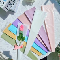 하리움 꽃 한송이 포장지 플로드지 OPP 투명 비닐 12컬러 50장, 말린장미, 한송이컬러OPP(봉투형/50장)