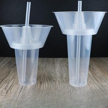 야구장 투명 콜팝용기 100개세트 PP볼 500ml 700ml 컵 빨대 길거리 가게 분식, D.블랙700ml+빨대100세트