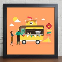 꾸밈 cu175-길거리의푸드트럭간식인테리어액자(대) 액자, 화이트-7타입-하드