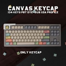 GMK 캔버스 133 키 XDA 프로필 PBT 캡 염료-하위 영어 사용자 정의 개인 캡 기계식 키보드 61/64/84 레이, 01 Canvas KEYCAP, 한개옵션1, 한개옵션2