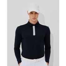 22FW [Online Limited]블랙 배색 포인트 스트레치 카라 티셔츠 HUTS2D913BK