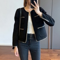 퀸앤조이 트위드라인 럭셔리 자켓