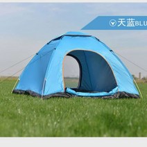 원터치텐트 감성 캠핑 편리한 간단한 차박 초보 텐트, 라이트 블루, 더블