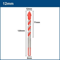 콘크리트 칼 블록 홈파기 드릴 비트 기리 링 타일 유리 벽 금속 세트 석조 도구 구멍 커터, 12mm