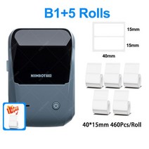 가격표라벨기 네임프린터 네임스티커기계 송장프린터 Niimbot-B1 휴대용 포켓 블루투스 감열 라벨 프린터, 08 B1 Add 5 Rolls D