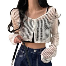 여성 Y2K 스웨터 롱 슬리브 버튼 다운 니트 자른 가디건 스웨터 중공 아웃 낚시 넷 작물 탑 티셔츠 스트리트웨어