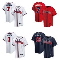 애틀랜타 브레이브스 유니폼 여름가디건 반소매 티셔츠 야구 유니폼 져지