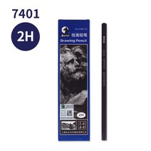 Marley 콩테 스케치 콩테목탄 연필콩테 목탄연필 크로키 흑연연필, C7401-2H(정박스12지)