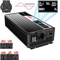 2000W 순수 사인파 전원 인버터. 12V/24V/4 DC ~ 110V LCD 화면, 02 24V_01 110-120 볼트_05 AU