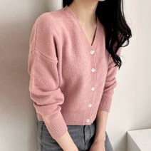 마이시즌 여성 베이글 브이 니트 가디건