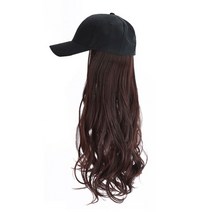 위너리스 우아이브 S컬 웨이브 가발모자 긴머리 통가발, 다크브라운