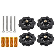 Ender3 용 M3/M4 나사 너트 히트 베드 레벨링 스프링 손잡이 부품 4 개 3D 프린터 프린트 플랫폼 보정 액세서리, [02] M4, [01] Yellow
